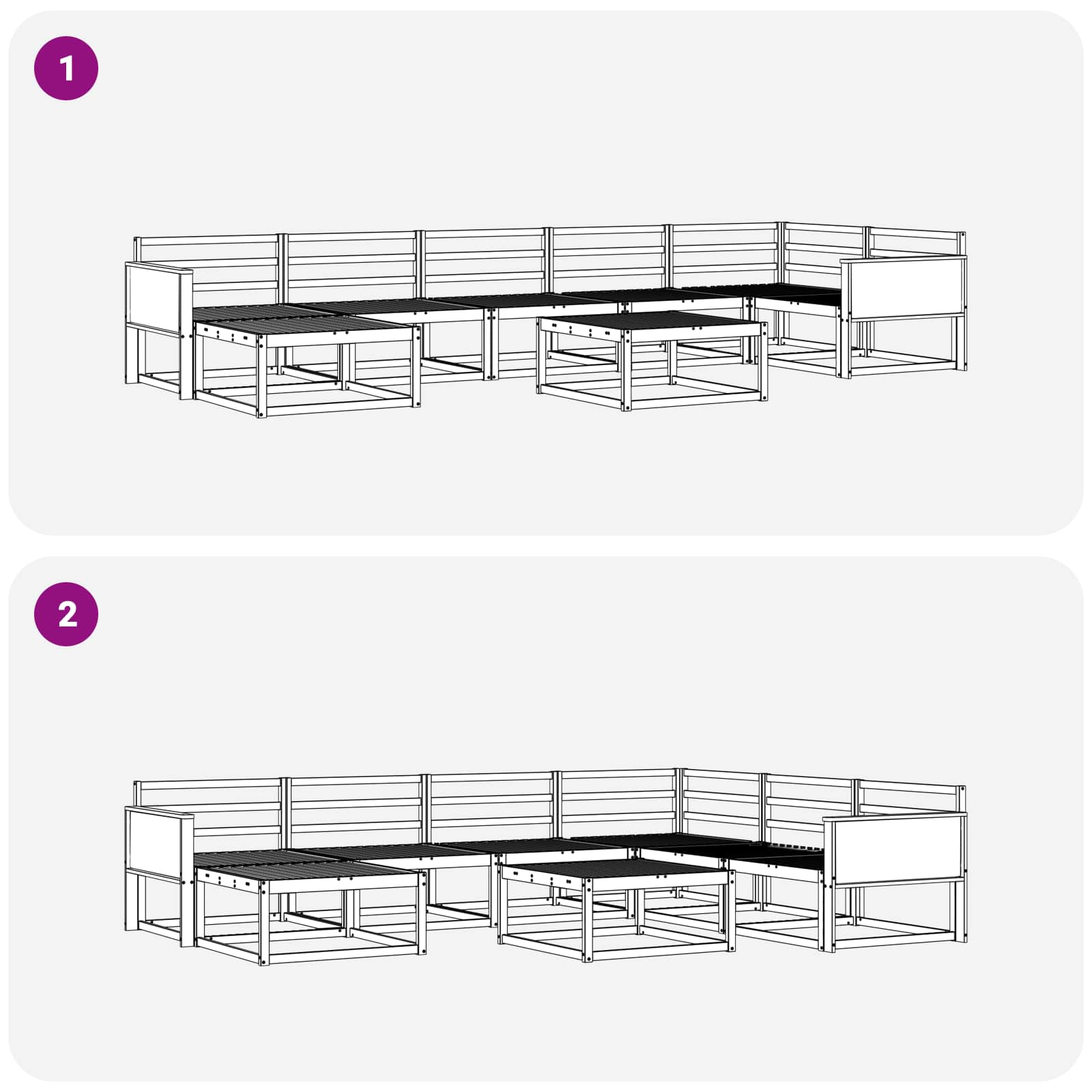Outdoor-Sofagarnitur 8 pcs Natur Massivholz Akazie