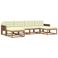 Outdoor-Sofagarnitur mit Kissen 6 pcs Natur und Creme