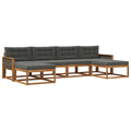 Outdoor-Sofagarnitur mit Kissen 6 pcs Natur und Anthrazit