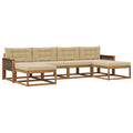 Outdoor-Sofagarnitur mit Kissen 6 pcs Natur und Beige
