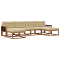 Outdoor-Sofagarnitur mit Kissen 6 pcs Natur und Beige