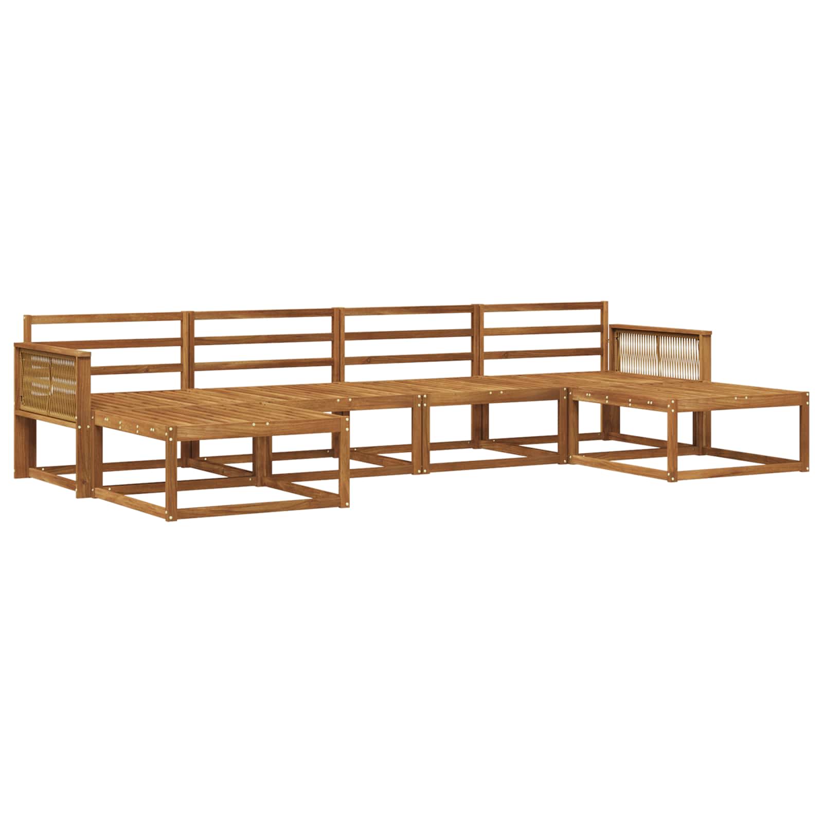 Outdoor-Sofagarnitur 6 pcs Natur Massivholz Akazie