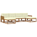 Outdoor-Sofagarnitur mit Kissen 6 pcs Natur und Creme