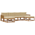Outdoor-Sofagarnitur mit Kissen 6 pcs Natur und Beige