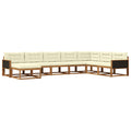 Outdoor-Sofagarnitur mit Kissen 8 pcs Natur und Creme