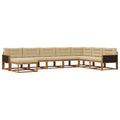 Outdoor-Sofagarnitur mit Kissen 8 pcs Natur und Beige