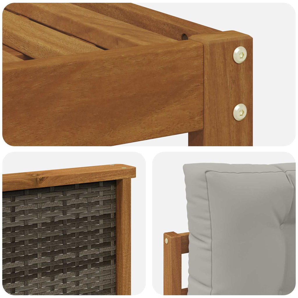 Outdoor-Sofagarnitur mit Kissen 8 pcs Natürlich und Hellgrau