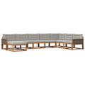 Outdoor-Sofagarnitur mit Kissen 8 pcs Natürlich und Hellgrau