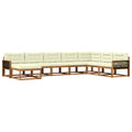 Outdoor-Sofagarnitur mit Kissen 8 pcs Natur und Creme