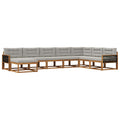 Outdoor-Sofagarnitur mit Kissen 8 pcs Natürlich und Hellgrau