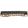 Outdoor-Sofagarnitur mit Kissen 8 pcs Natur und Anthrazit