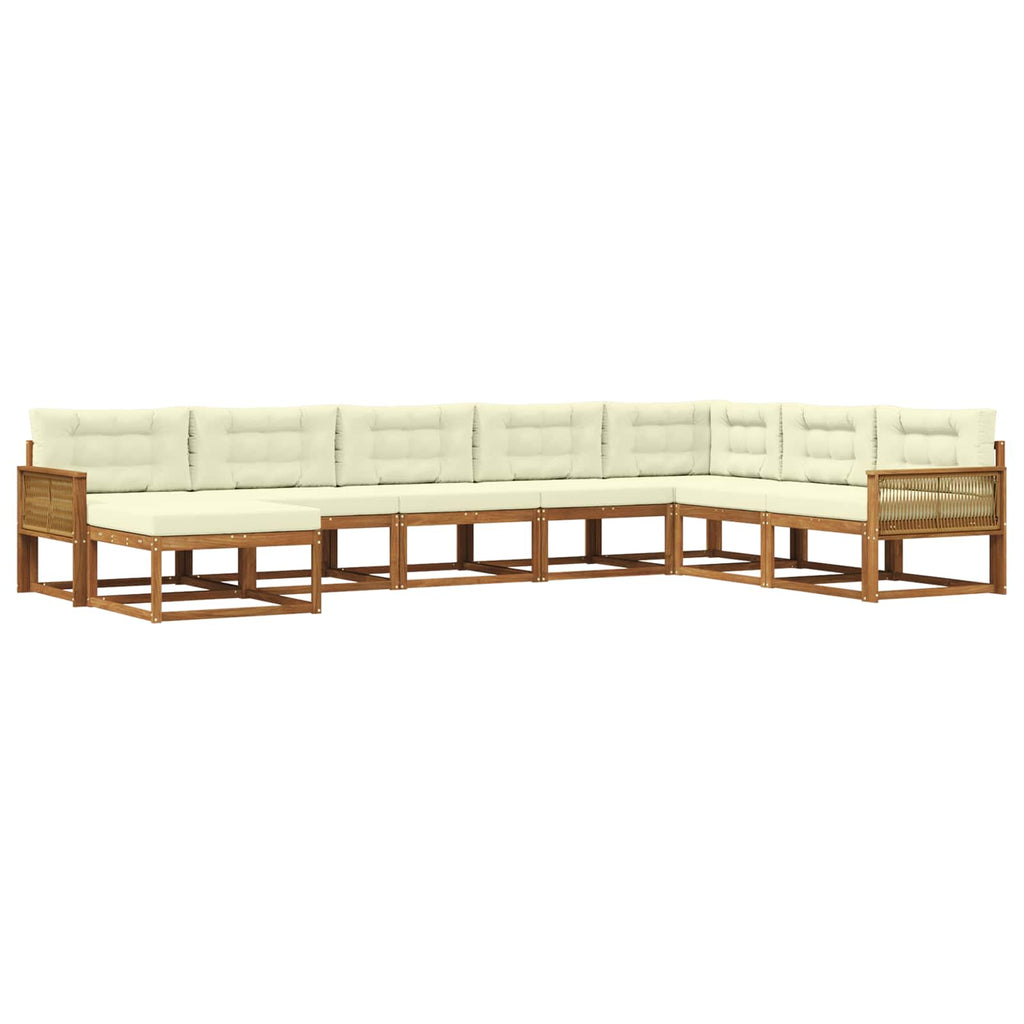 Outdoor-Sofagarnitur mit Kissen 8 pcs Natur und Creme