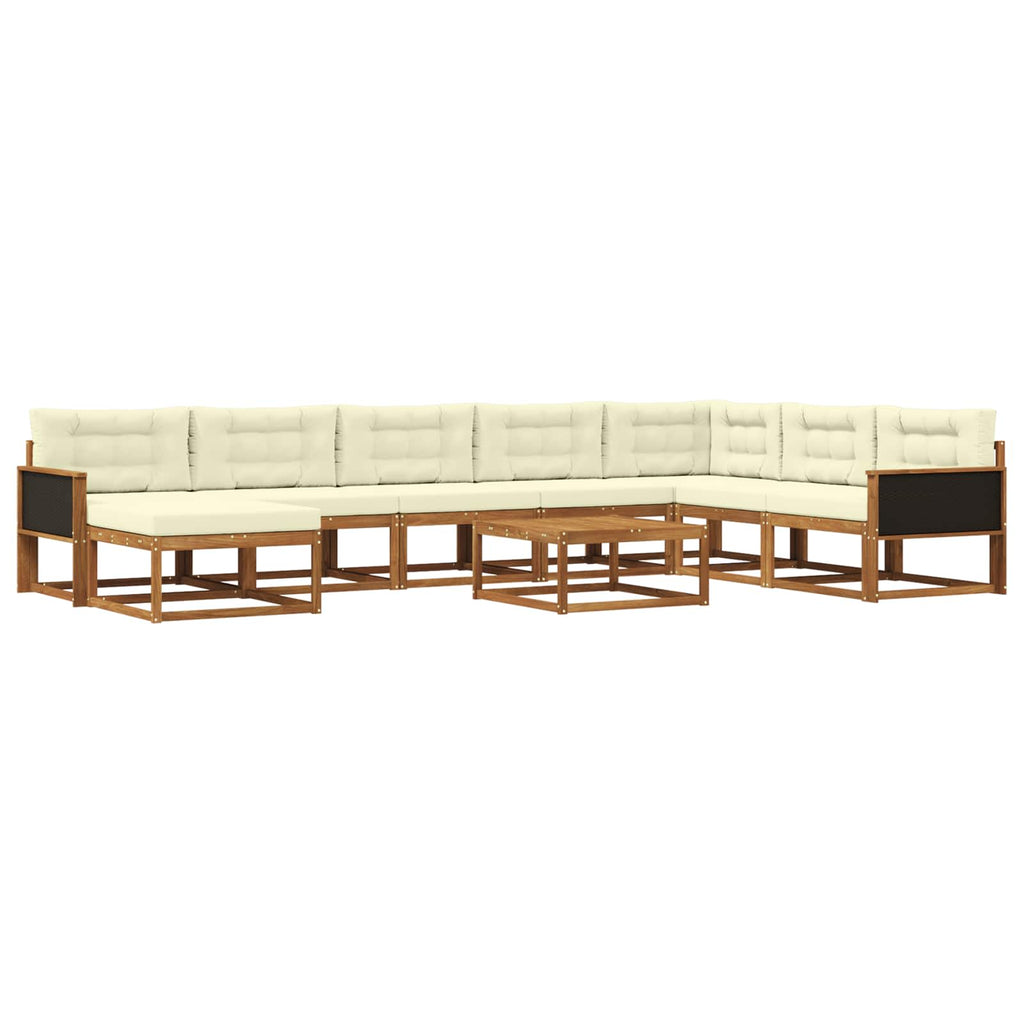 Outdoor-Sofagarnitur mit Kissen 9 pcs Massivholz Akazie