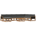 Outdoor-Sofagarnitur mit Kissen 9 pcs Natur und Anthrazit