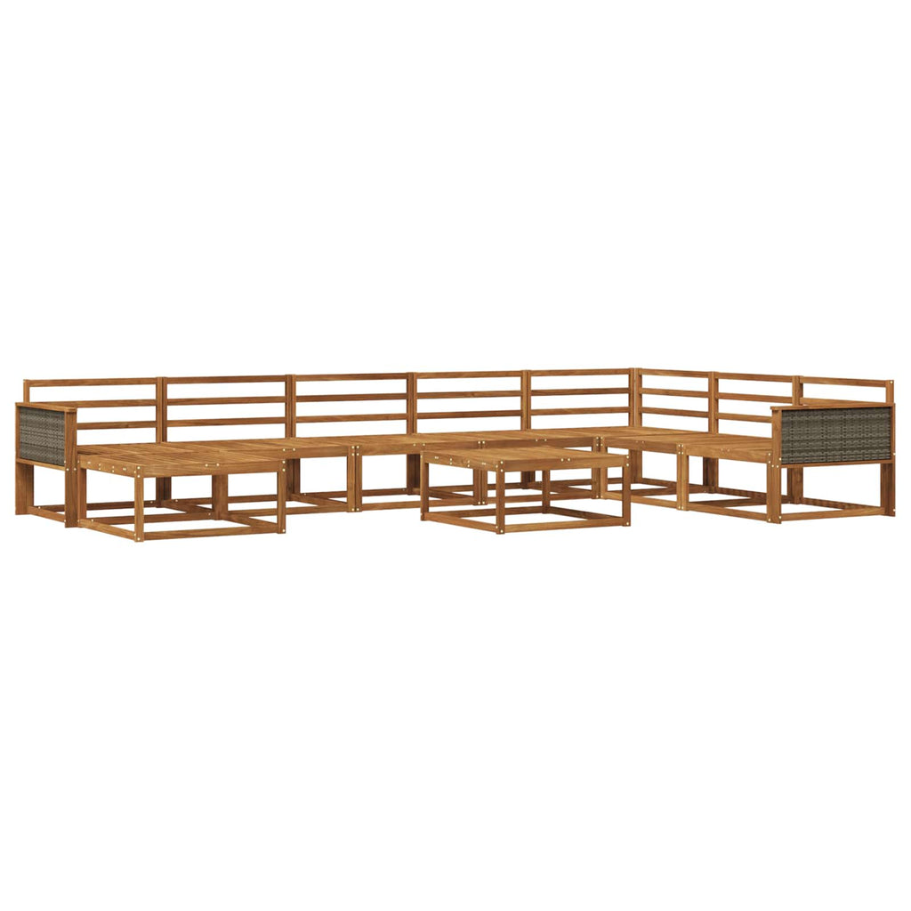 Outdoor-Sofagarnitur 9 pcs Natur Massivholz Akazie