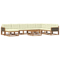 Outdoor-Sofagarnitur mit Kissen 9 pcs Natur und Creme
