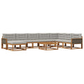 Outdoor-Sofagarnitur mit Kissen 9 pcs Natürlich und Hellgrau