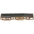 Outdoor-Sofagarnitur mit Kissen 9 pcs Natur und Anthrazit