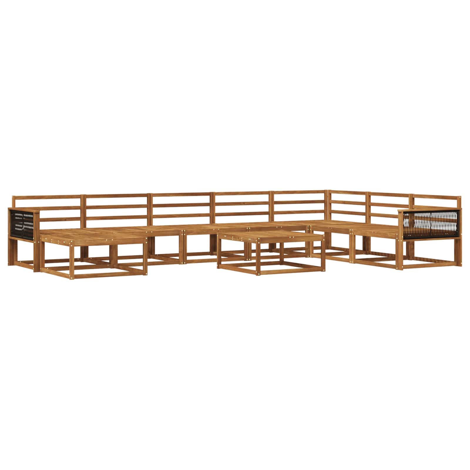 Outdoor-Sofagarnitur 9 pcs Natur Massivholz Akazie