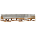 Outdoor-Sofagarnitur mit Kissen 9 pcs Natürlich und Hellgrau