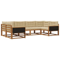 Outdoor-Sofagarnitur mit Kissen 6 pcs Natur und Beige
