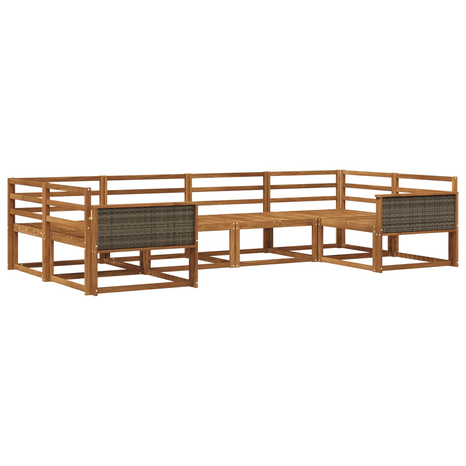 Outdoor-Sofagarnitur 6 pcs Natur Massivholz Akazie