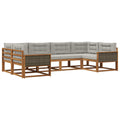 Outdoor-Sofagarnitur mit Kissen 6 pcs Natürlich und Hellgrau