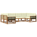 Outdoor-Sofagarnitur mit Kissen 6 pcs Natur und Creme