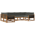 Outdoor-Sofagarnitur mit Kissen 6 pcs Natur und Anthrazit