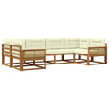 Outdoor-Sofagarnitur mit Kissen 6 pcs Natur und Creme