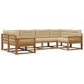 Outdoor-Sofagarnitur mit Kissen 6 pcs Natur und Beige