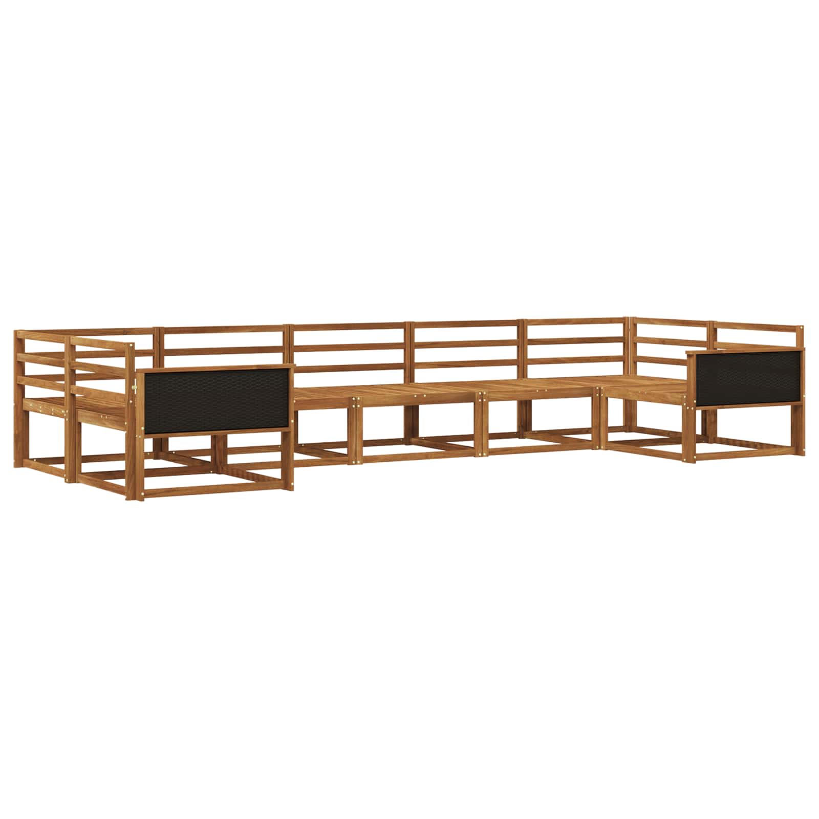 Outdoor-Sofagarnitur 7 pcs Natur Massivholz Akazie