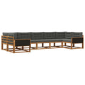 Outdoor-Sofagarnitur mit Kissen 7 pcs Natur und Anthrazit