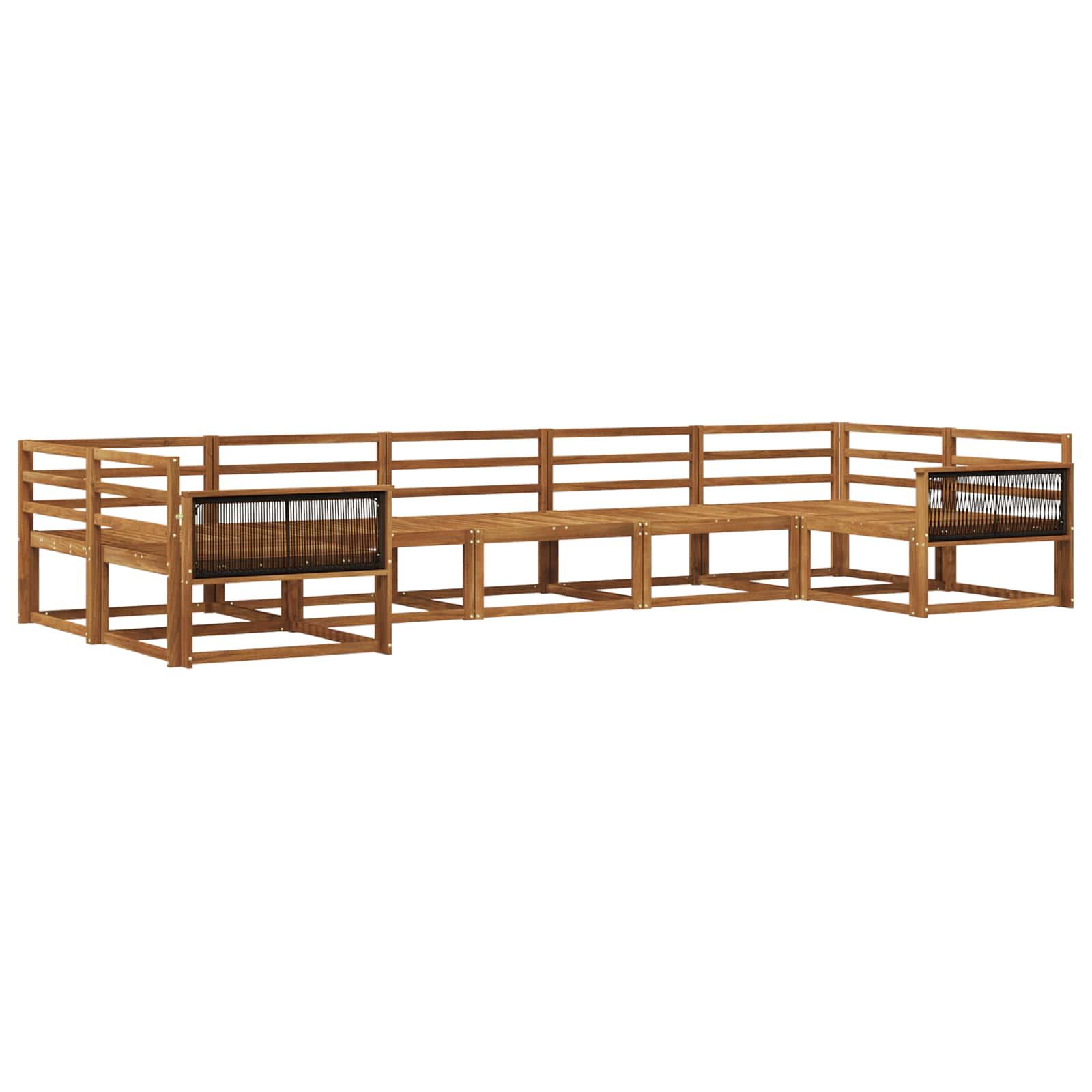 Outdoor-Sofagarnitur 7 pcs Natur Massivholz Akazie