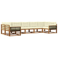 Outdoor-Sofagarnitur mit Kissen 7 pcs Natur und Creme