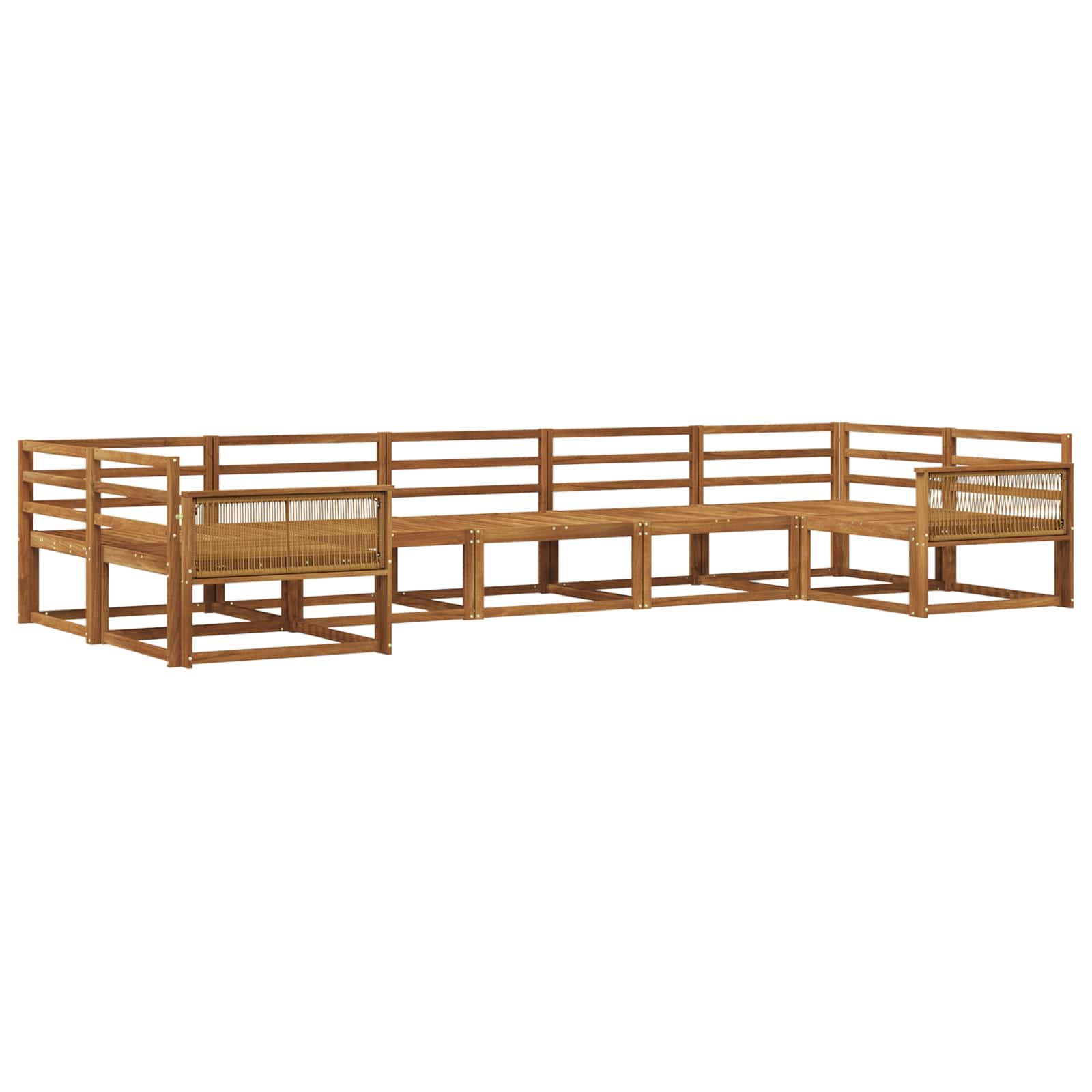 Outdoor-Sofagarnitur 7 pcs Natur Massivholz Akazie