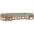 Outdoor-Sofagarnitur mit Kissen 7 pcs Natürlich und Hellgrau