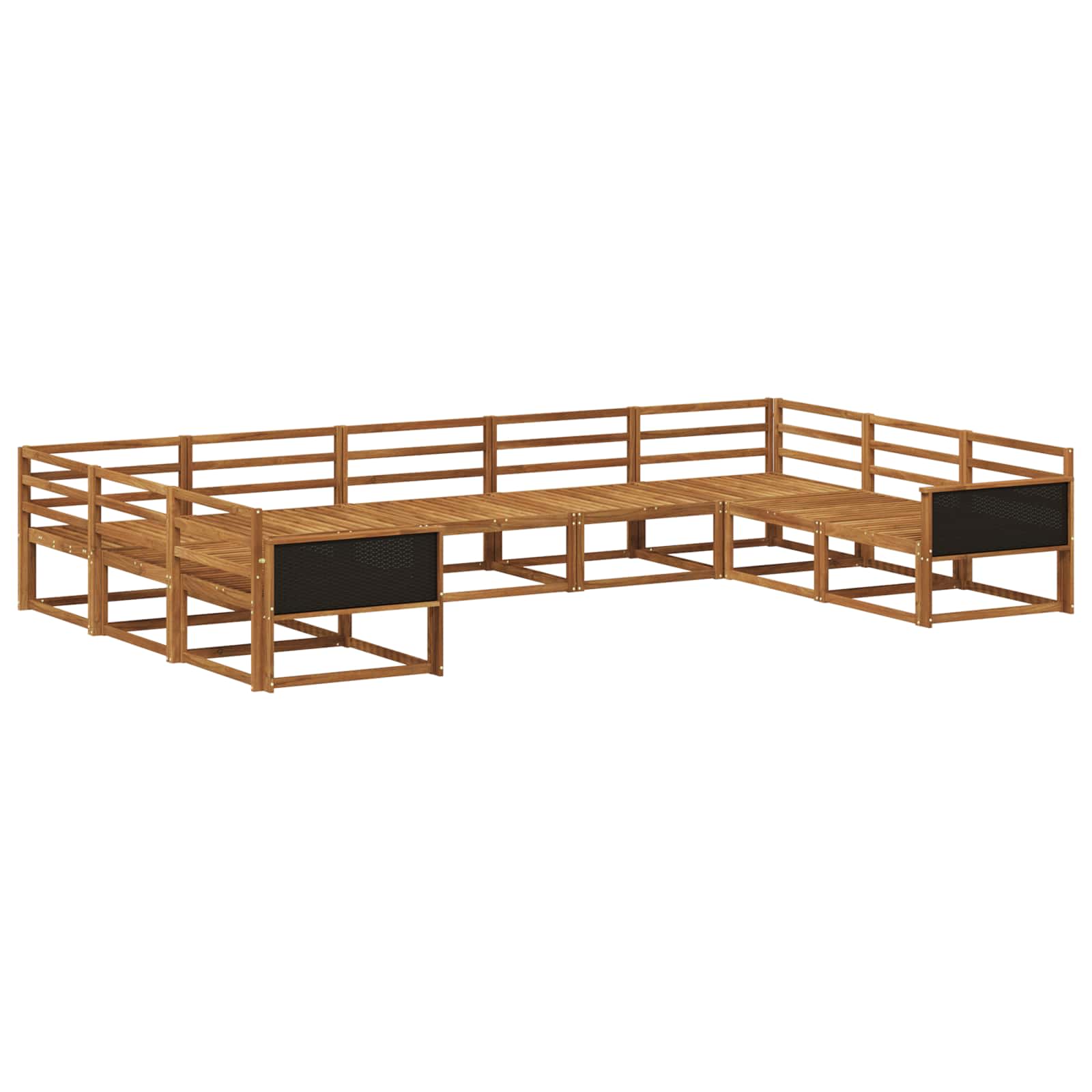 Outdoor-Sofagarnitur 9 pcs Natur Massivholz Akazie