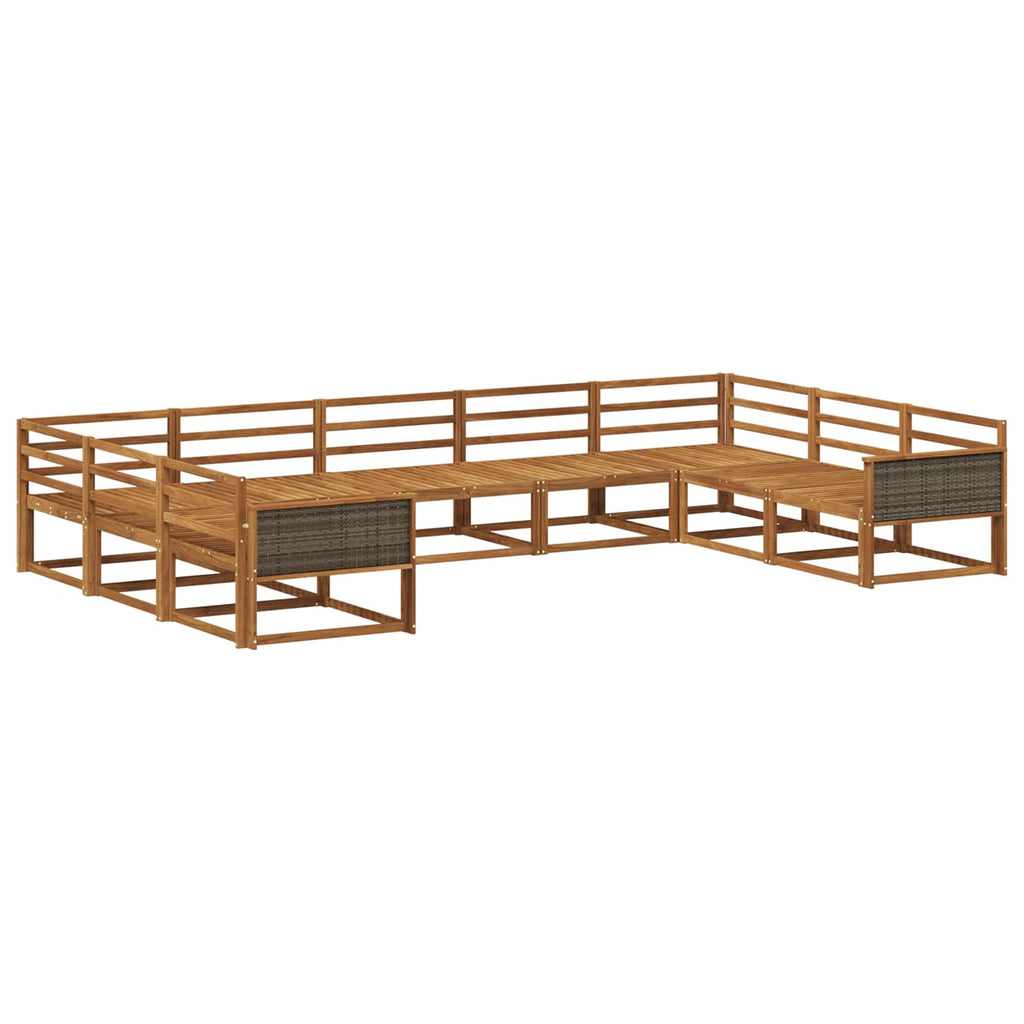 Outdoor-Sofagarnitur 9 pcs Natur Massivholz Akazie