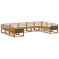 Outdoor-Sofagarnitur 9 pcs Natur Massivholz Akazie