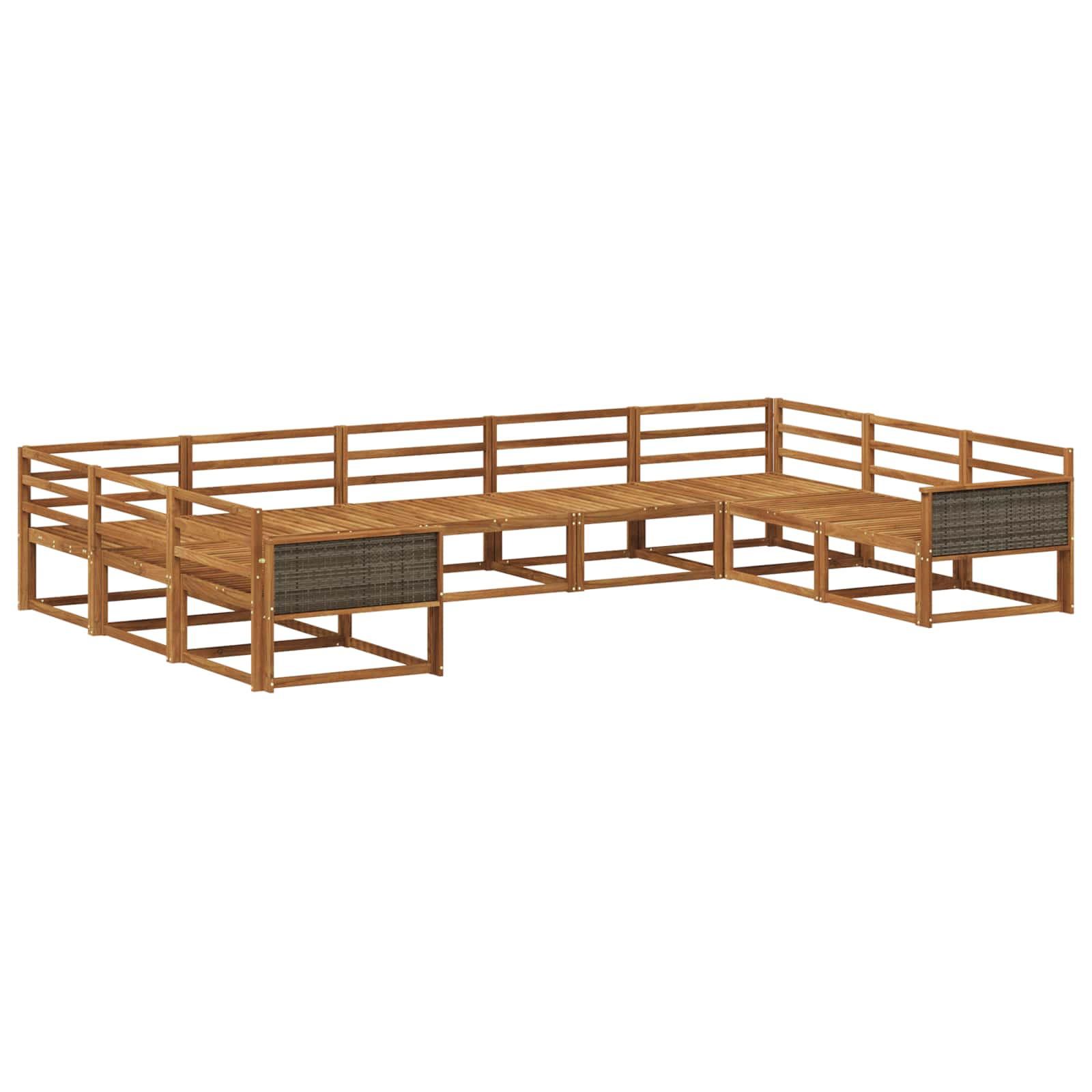 Outdoor-Sofagarnitur 9 pcs Natur Massivholz Akazie