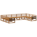 Outdoor-Sofagarnitur 9 pcs Natur Massivholz Akazie
