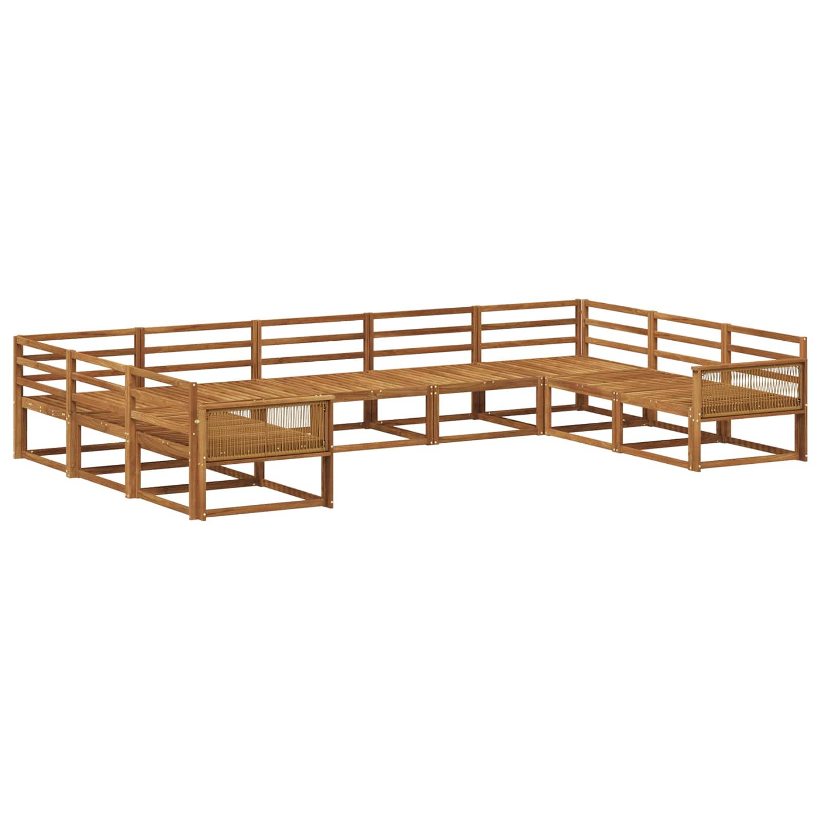Outdoor-Sofagarnitur 9 pcs Natur Massivholz Akazie