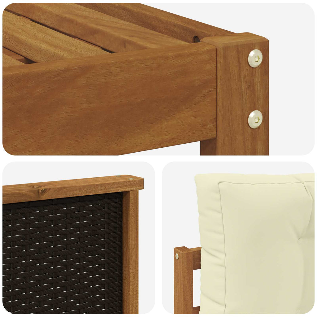 Outdoor-Sofagarnitur mit Kissen 10 pcs Natur und Creme
