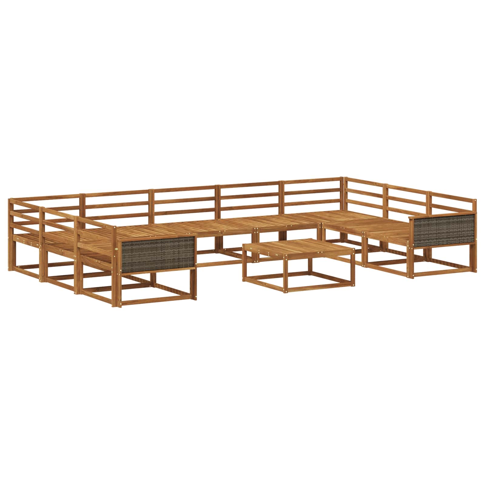 Outdoor-Sofagarnitur 10 pcs Natur Massivholz Akazie