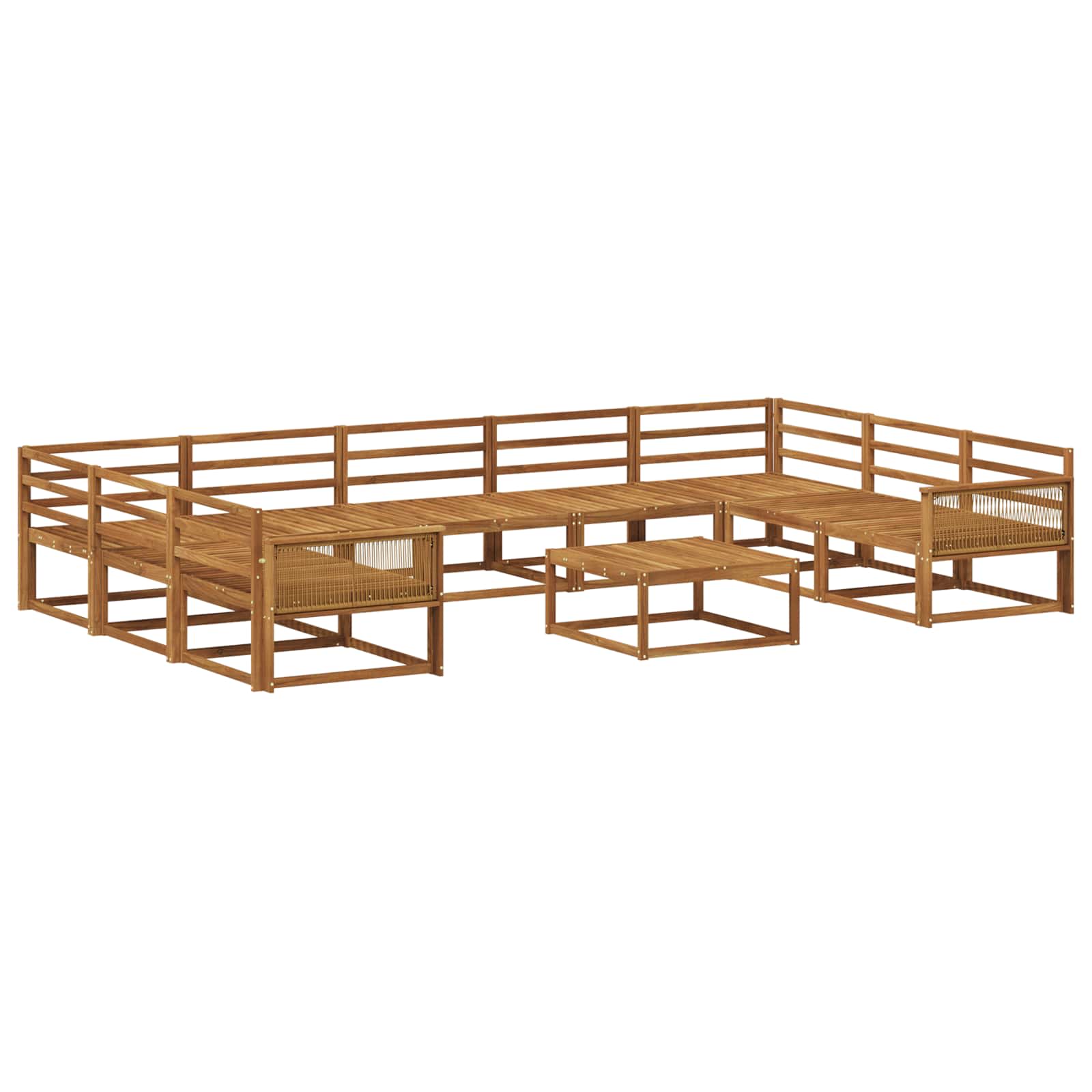 Outdoor-Sofagarnitur 10 pcs Natur Massivholz Akazie