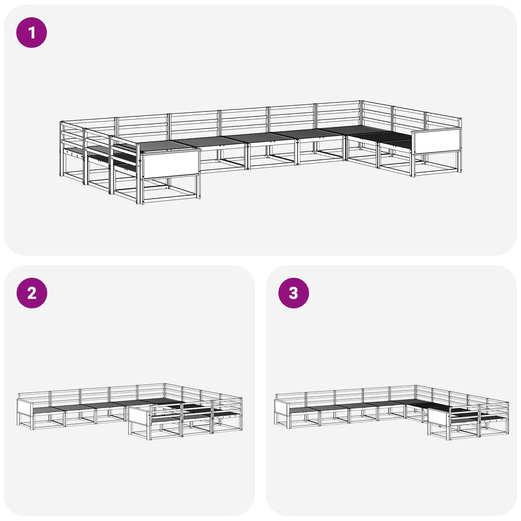 Outdoor-Sofagarnitur 10 pcs Natur Massivholz Akazie