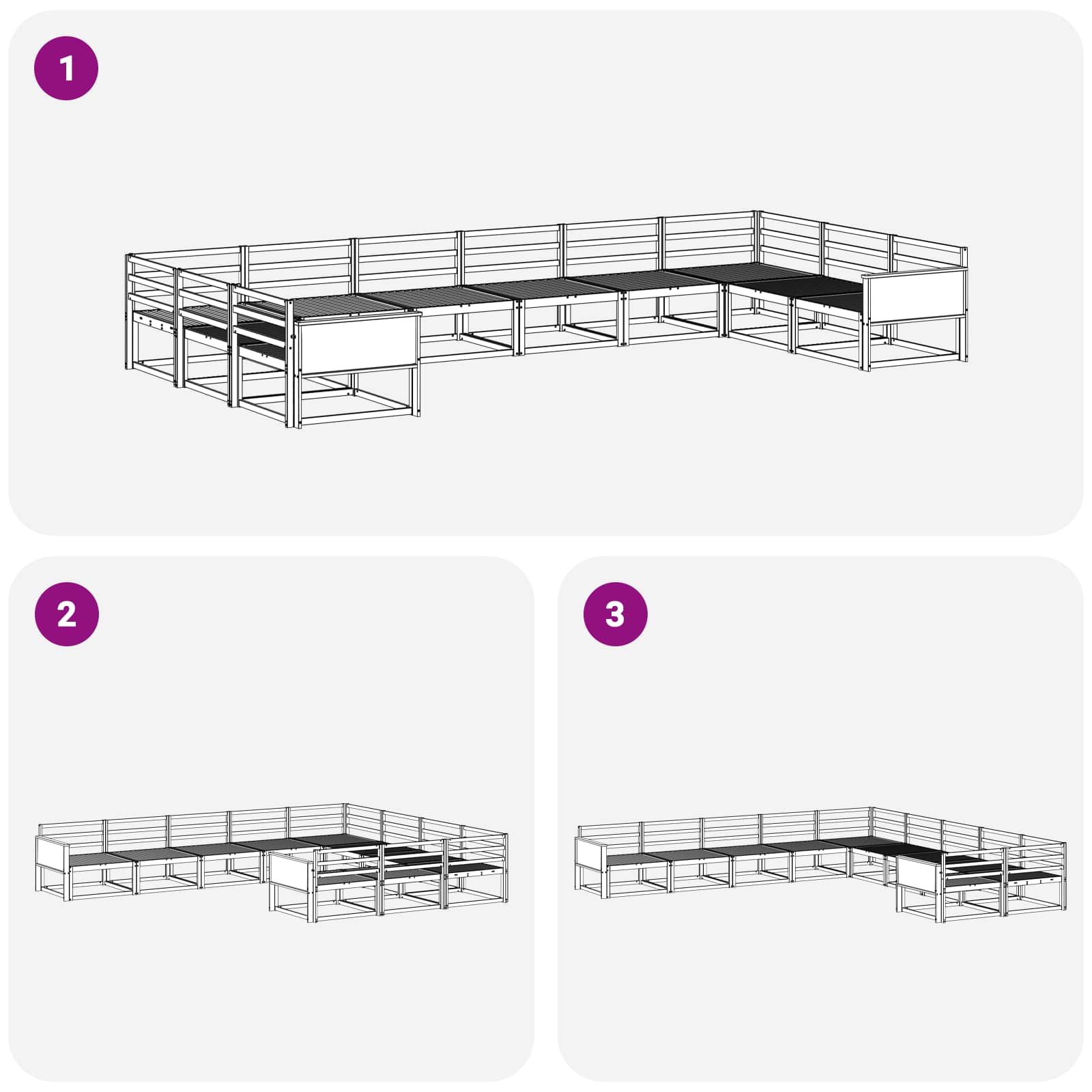 Outdoor-Sofagarnitur 10 pcs Natur Massivholz Akazie