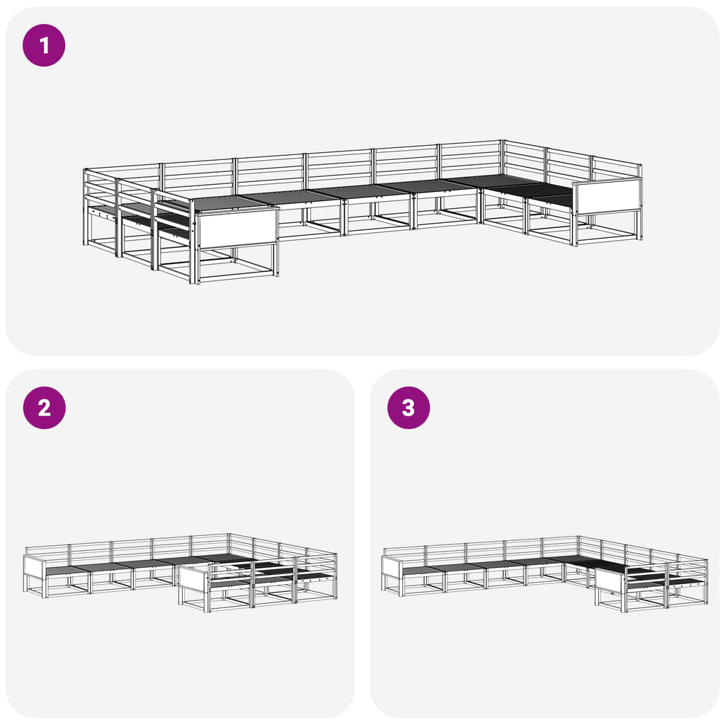Outdoor-Sofagarnitur 10 pcs Natur Massivholz Akazie