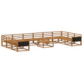 Outdoor-Sofagarnitur 11 pcs Natur Massivholz Akazie